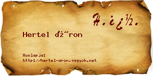 Hertel Áron névjegykártya
